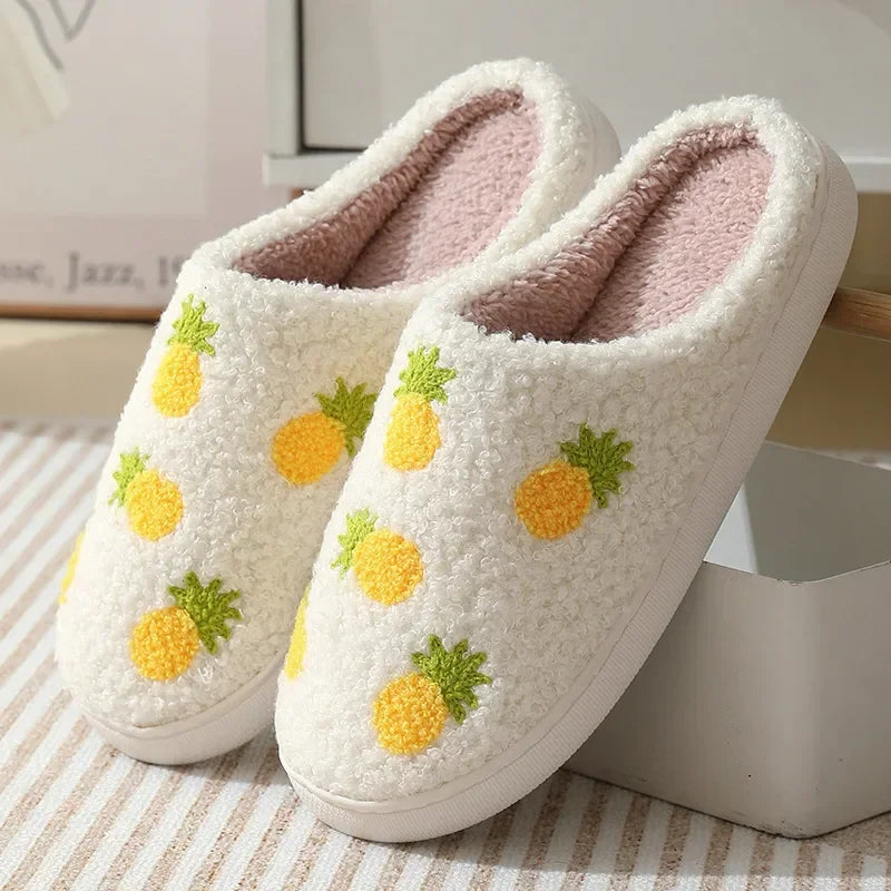 Halloween Home Slipper Women Plush Indoor Floor Non Slip Men Male House Shoes Fuzzy Winter Warm skull cartoon Female Plaid Gift